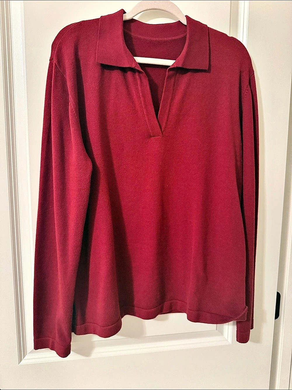 Commense Long Sleeve Tunic in Burgundy XL Like New